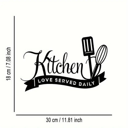 Kitchen, Love Served Daily - Beautiful Kitchen Wall Decal - Best For Gifting