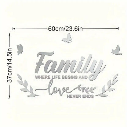 Mirror Family Acrylic Letter Wall Decoration Set – premium reflective wall art by Signature Wall Arts UAE.