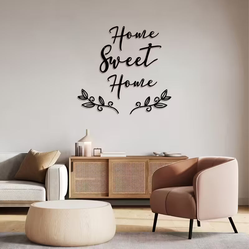 Modern Acrylic Home Sweet Home Wall Art Set for Bedroom and Entryway Abu Dhabi Homes
