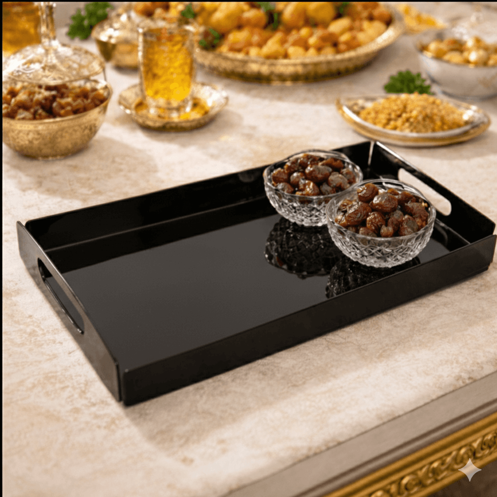 Set of 3 Black Acrylic Trays