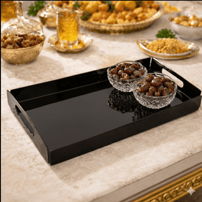 Set of 3 Black Acrylic Trays
