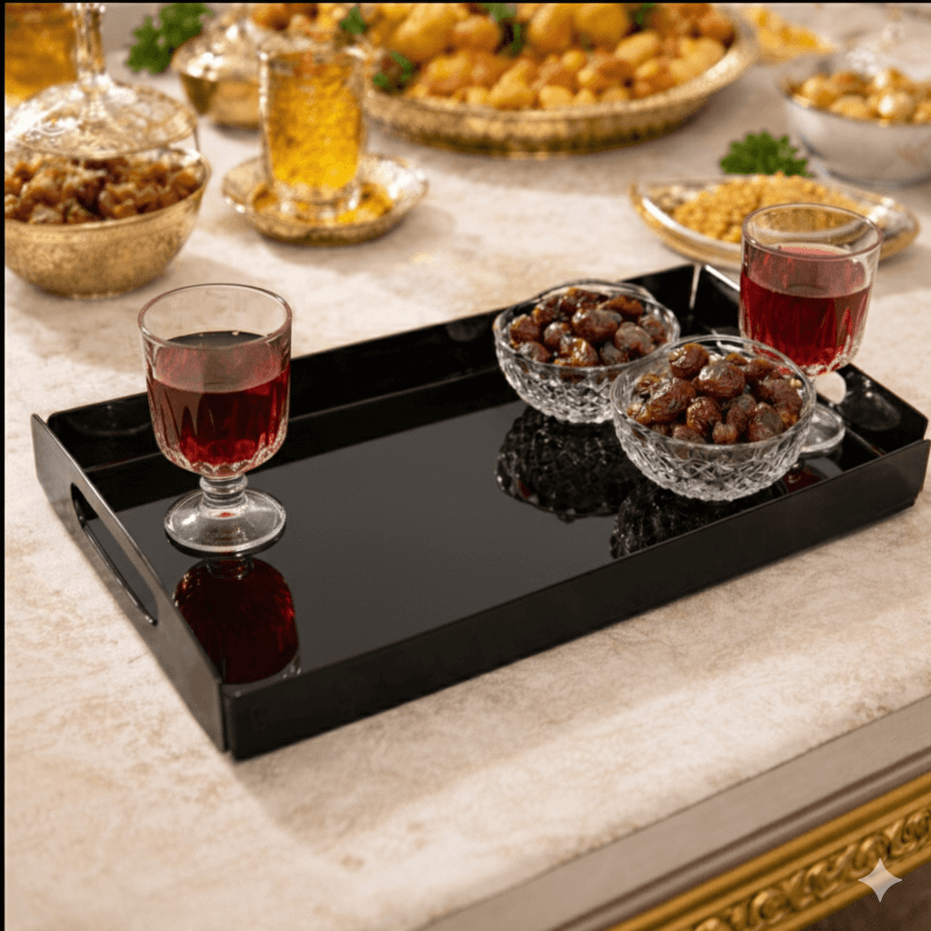 Set of 3 Black Acrylic Trays