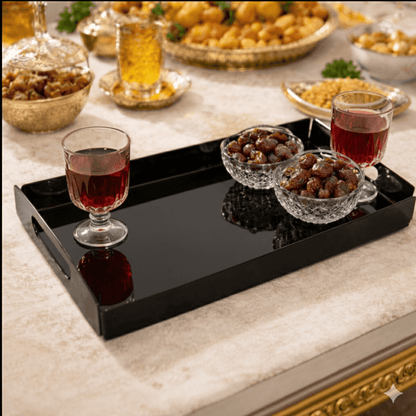 Set of 3 Black Acrylic Trays