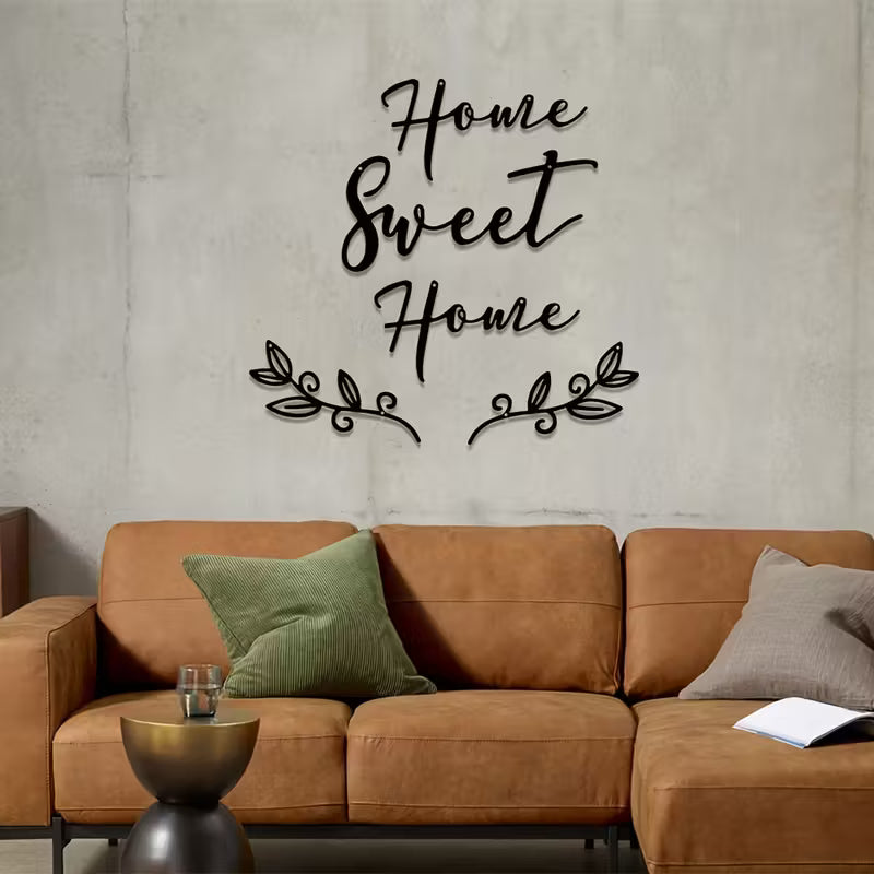 Black Acrylic Home Sweet Home Wall Art Perfect for Modern Living Room Interiors in Dubai