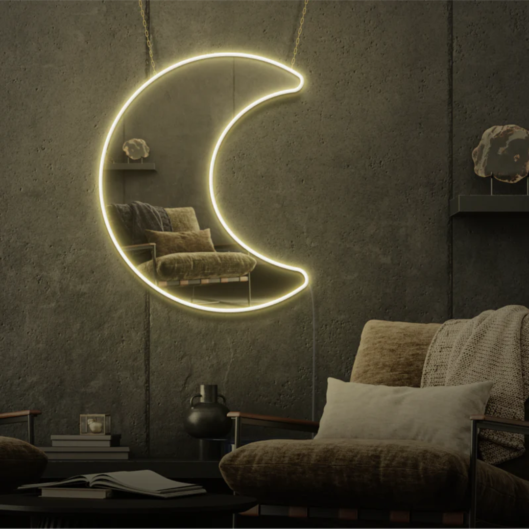 Moon Selfie Neon Mirror - Neon Light