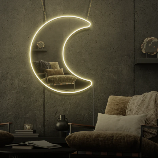 Moon Selfie Neon Mirror - Neon Light