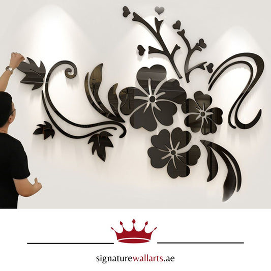3D Flower Mirror Wall Decor