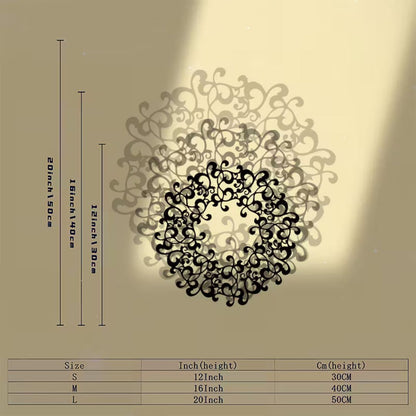 Elegant Black Floral Wreath Wall Decor - Vintage Acrylic Hanging Decoration