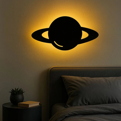 3D Planet Night Light – Plug-In Wall Lamp for Cozy, Ambient Bedrooms & Kids' Rooms