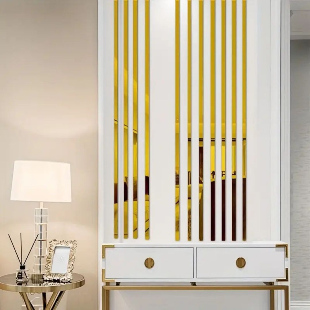3D Acrylic Wall Stickers, Long Strip Three-dimensional Mirror
